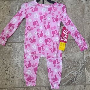 NWT Size 3T Barbie Print Pink Pajama Set